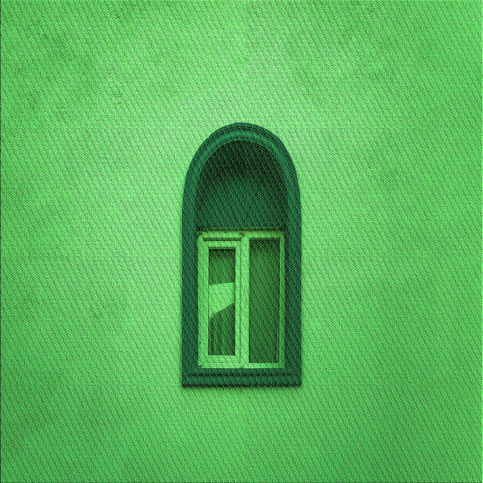 Round Patterned Neon Green Rug, pat242grn