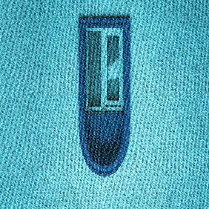 Patterned Dark Turquoise Green Rug, pat242lblu