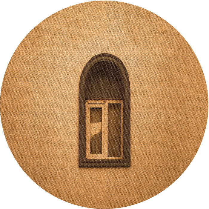 Square Patterned Orange Rug, pat242org