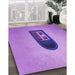 Machine Washable Transitional Violet Purple Rug in a Family Room, wshpat242pur