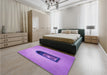 Patterned Violet Purple Rug in a Bedroom, pat242pur