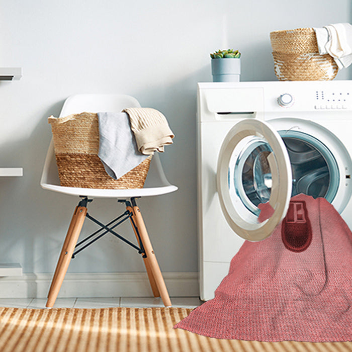 Machine Washable Transitional Ruby Red Rug in a Washing Machine, wshpat242rd