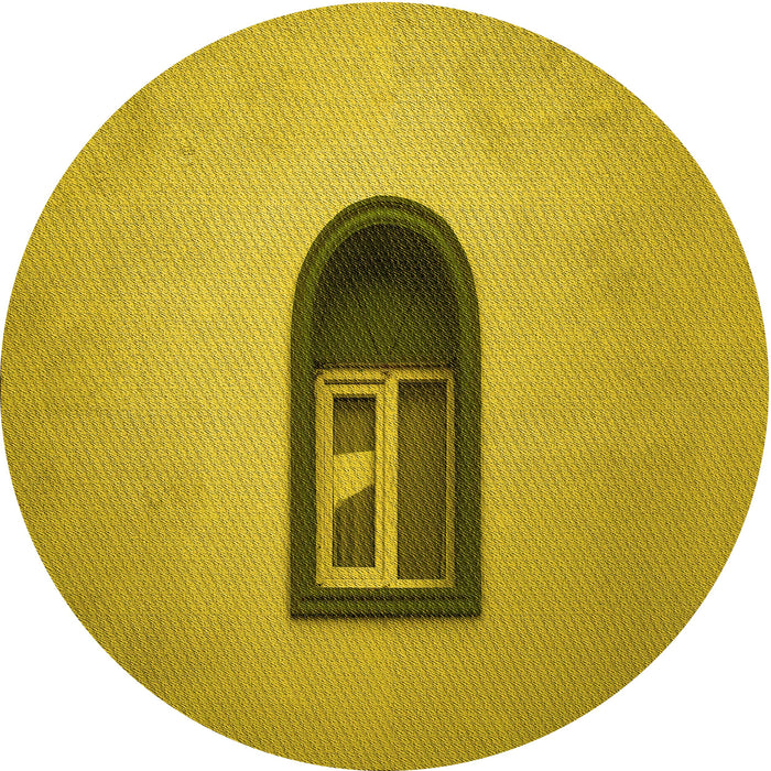 Square Patterned Dark Golden Brown Rug, pat242yw