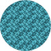 Square Patterned Teal Green Rug, pat2420lblu