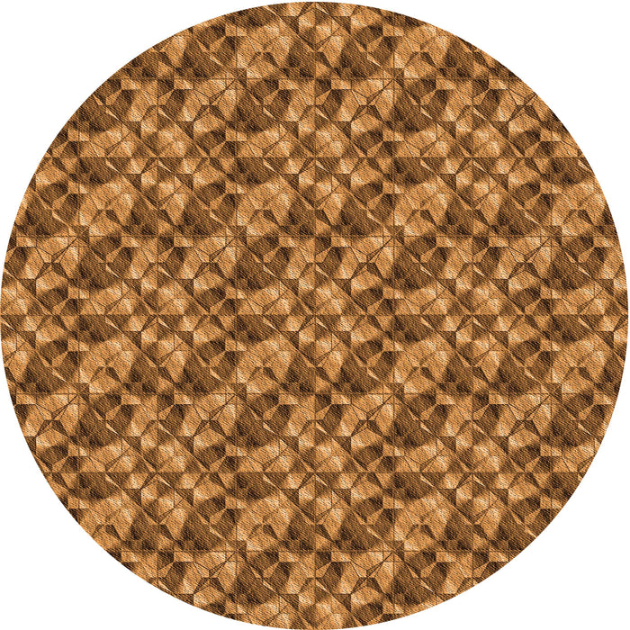 Square Patterned Saddle Brown Rug, pat2420org