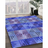 Patterned Sky Blue Rug, pat2421blu