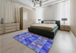 Patterned Sky Blue Rug in a Bedroom, pat2421blu