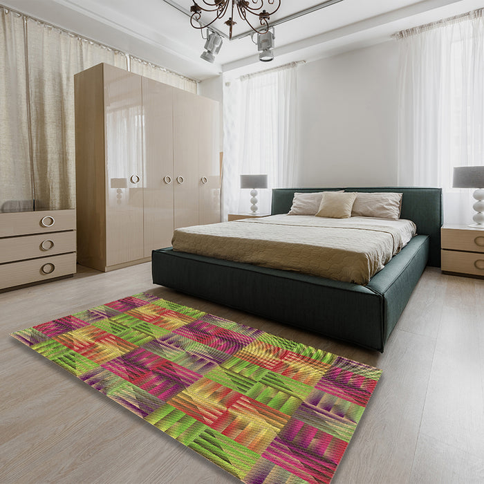Patterned Brown Rug in a Bedroom, pat2421brn