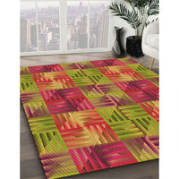 Patterned Caramel Brown Rug, pat2421org