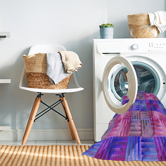 Machine Washable Transitional Lilac Purple Rug in a Washing Machine, wshpat2421pur