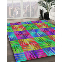 Patterned Green Modern Rug, pat2421