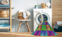 Machine Washable Transitional Green Rug in a Washing Machine, wshpat2421