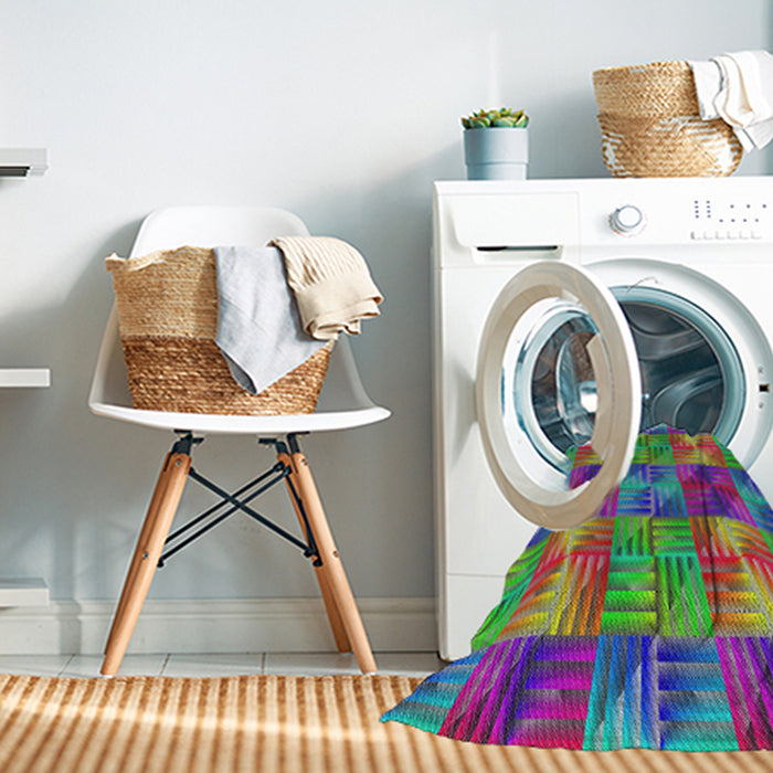 Machine Washable Transitional Green Rug in a Washing Machine, wshpat2421