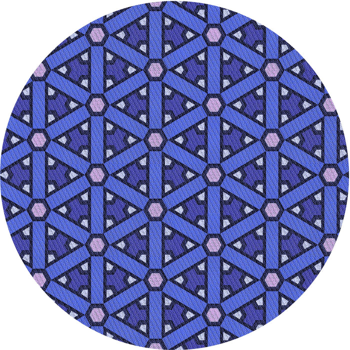 Square Patterned Light Slate Blue Rug, pat2422blu