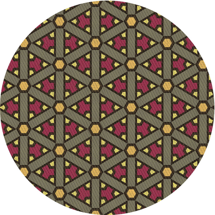 Square Patterned Brown Rug, pat2422brn