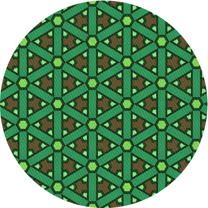 Square Machine Washable Transitional Dark Forest Green Rug in a Living Room, wshpat2422grn