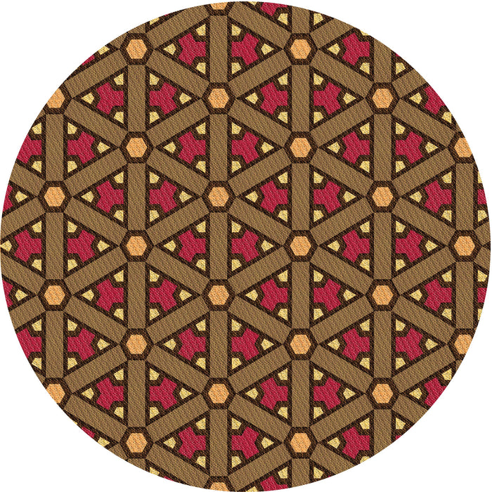 Square Patterned Sedona Brown Rug, pat2422org
