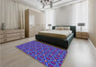 Patterned Bright Purple Rug in a Bedroom, pat2422pur
