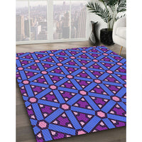 Patterned Bright Purple Rug, pat2422pur