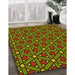 Patterned Pistachio Green Rug in Family Room, pat2422yw