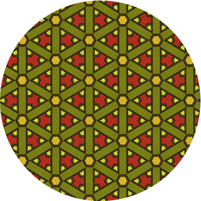 Square Patterned Pistachio Green Rug, pat2422yw