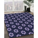 Patterned Night Blue Rug in Family Room, pat2423blu