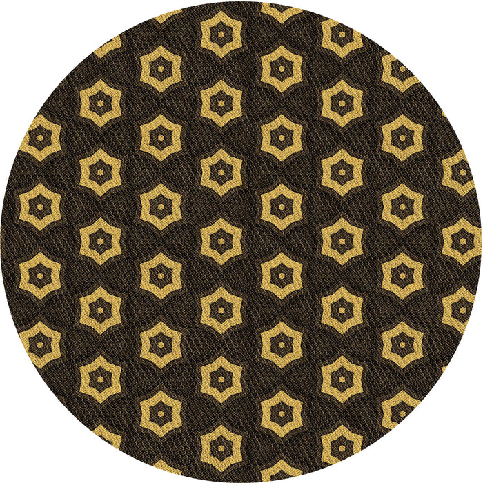 Square Patterned Midnight Gray Rug, pat2423brn