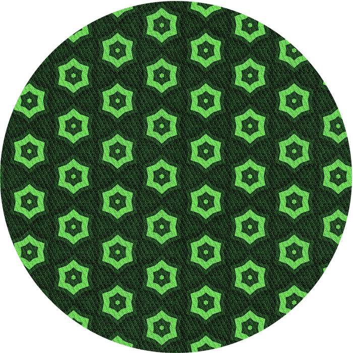 Square Patterned Black Rug, pat2423grn