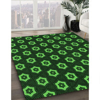 Patterned Black Rug, pat2423grn