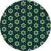 Square Patterned Deep Teal Green Rug, pat2423lblu