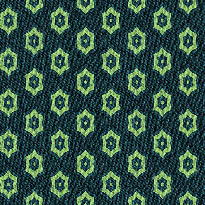 Machine Washable Transitional Deep Teal Green Rug, wshpat2423lblu