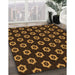 Patterned Black Brown Rug in Family Room, pat2423org