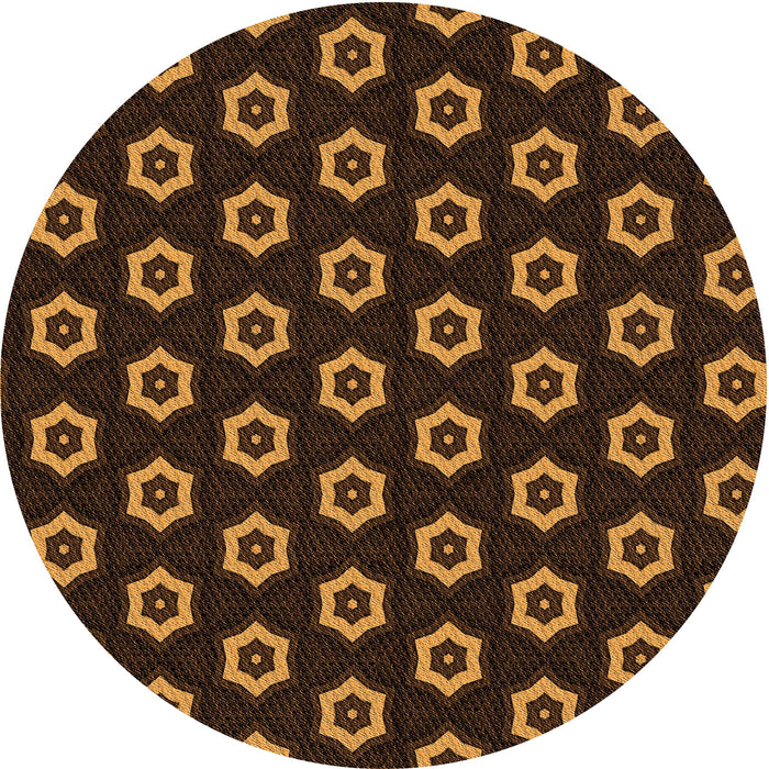 Square Patterned Black Brown Rug, pat2423org