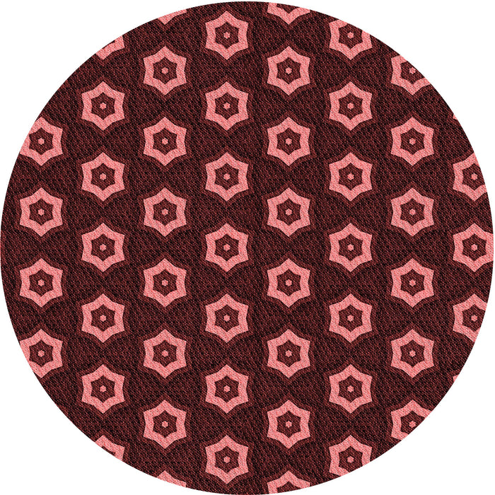 Square Patterned Cherry Red Rug, pat2423rd