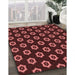 Machine Washable Transitional Cherry Red Rug in a Family Room, wshpat2423rd