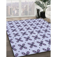 Patterned Lavender Blue Rug, pat2424blu