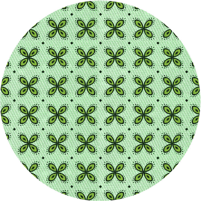 Square Machine Washable Transitional Green Rug in a Living Room, wshpat2424grn