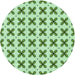 Square Patterned Green Rug, pat2424grn