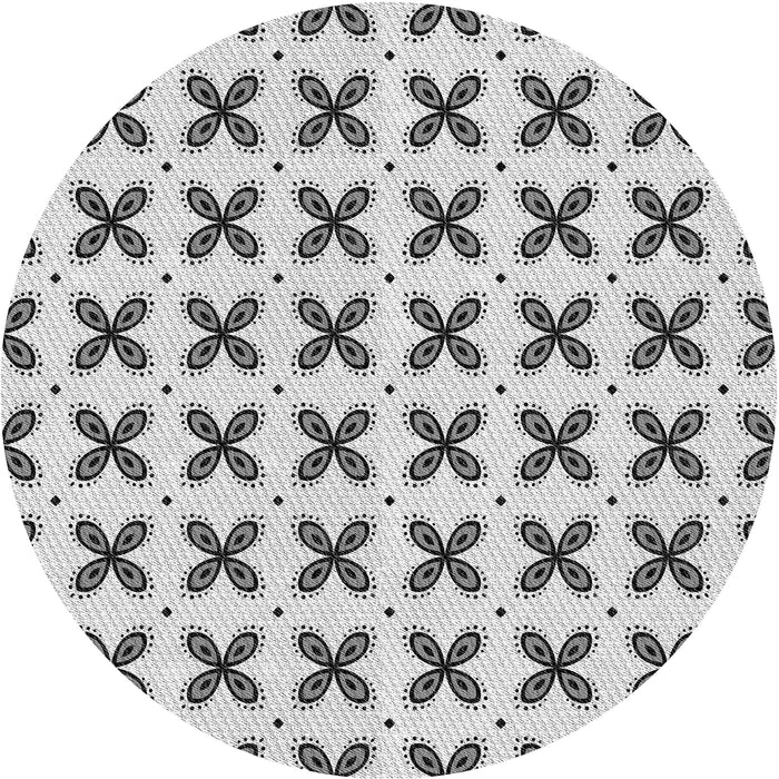 Square Patterned Platinum Gray Rug, pat2424gry