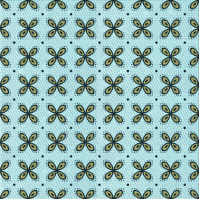 Round Machine Washable Transitional Green Rug, wshpat2424lblu