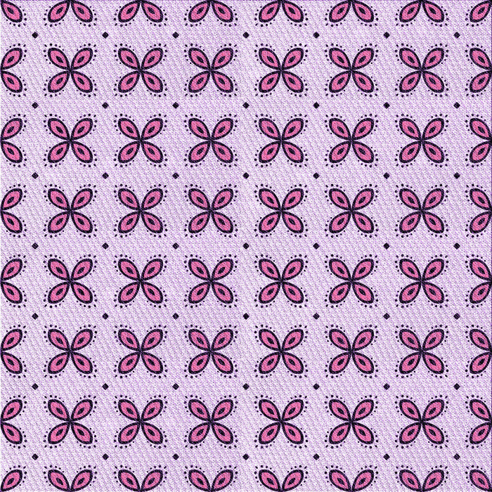 Round Patterned Orchid Purple Rug, pat2424pur