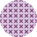 Square Patterned Orchid Purple Rug, pat2424pur