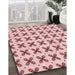 Machine Washable Transitional Light Rose Pink Rug in a Family Room, wshpat2424rd