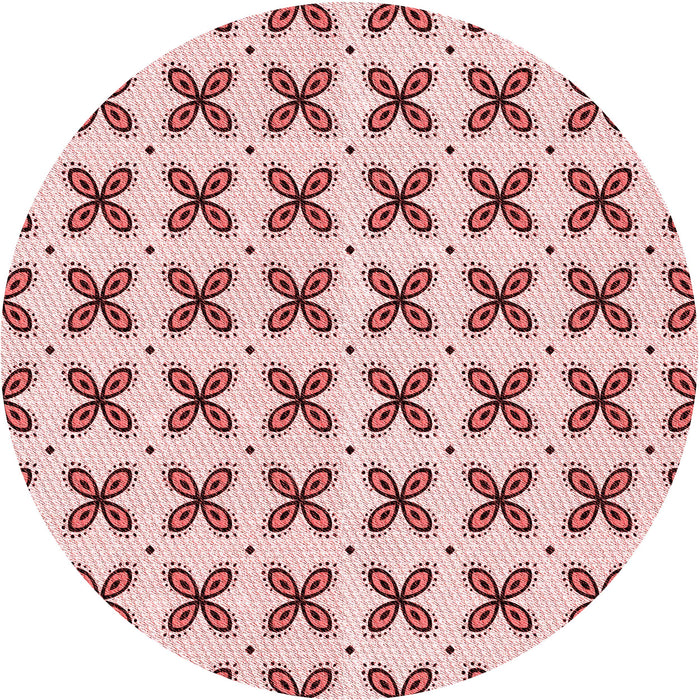 Square Patterned Light Rose Pink Rug, pat2424rd