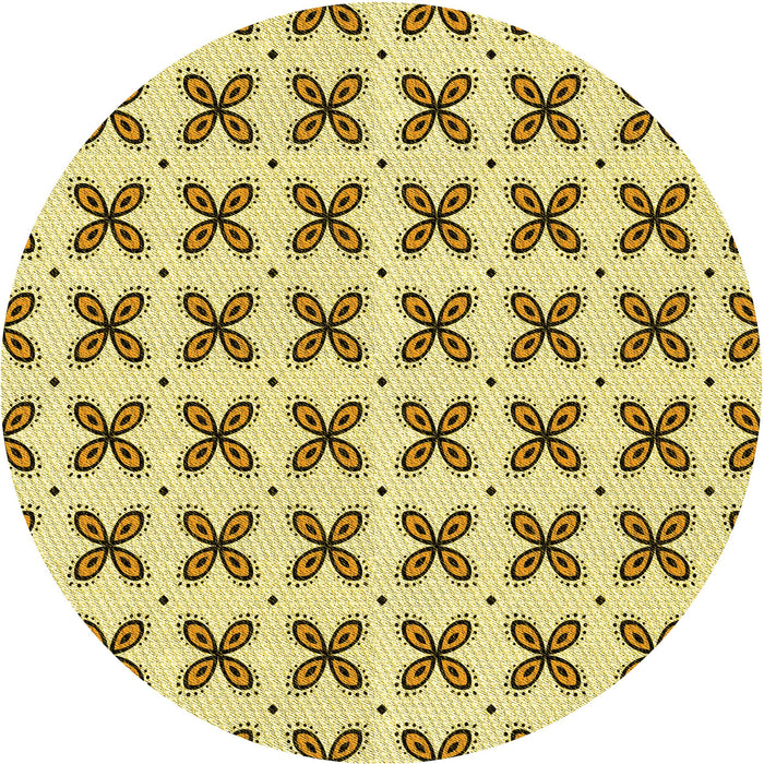 Square Patterned Dark Golden Brown Rug, pat2424yw