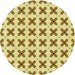 Square Patterned Dark Golden Brown Rug, pat2424yw