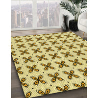 Patterned Dark Golden Brown Rug, pat2424yw