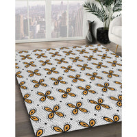 Patterned Off White Beige Novelty Rug, pat2424