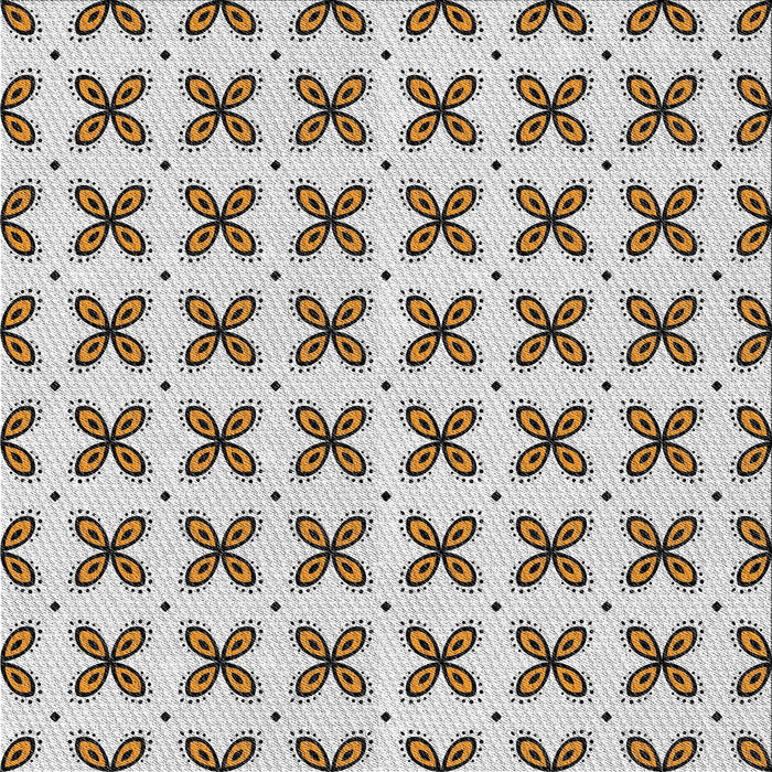 Square Patterned Off White Beige Novelty Rug, pat2424