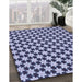 Patterned Blue Rug in Family Room, pat2425blu